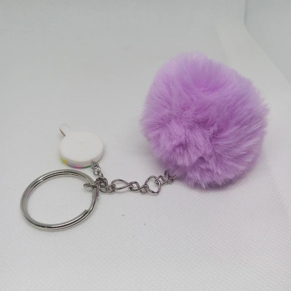 Cute Hand Made Mini Lolipop With Purple Pom Pom Keychain Bag charms